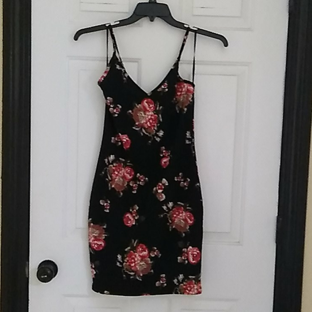 Floral Black Dress